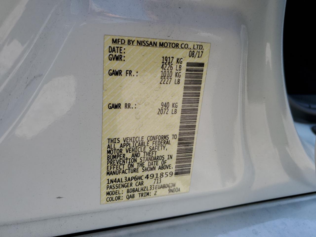 Photo 11 VIN: 1N4AL3AP6HC491859 - NISSAN ALTIMA 