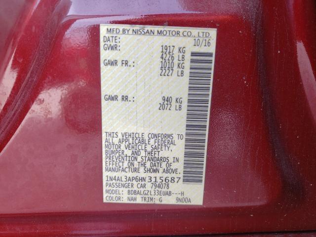 Photo 9 VIN: 1N4AL3AP6HN315687 - NISSAN ALTIMA 