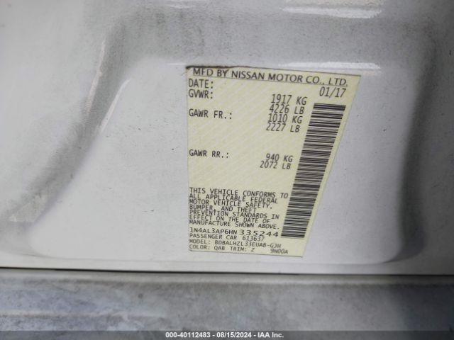 Photo 8 VIN: 1N4AL3AP6HN335244 - NISSAN ALTIMA 