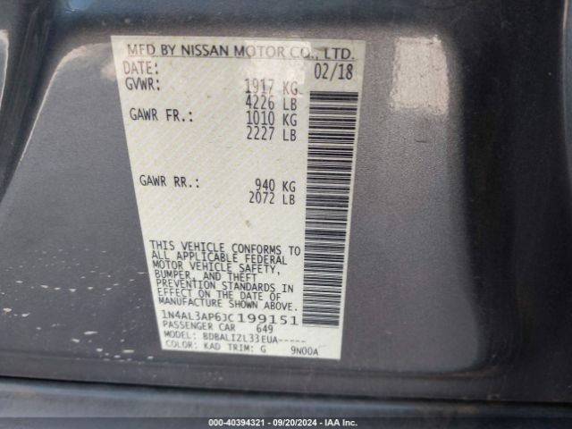 Photo 8 VIN: 1N4AL3AP6JC199151 - NISSAN ALTIMA 