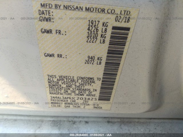 Photo 8 VIN: 1N4AL3AP6JC203425 - NISSAN ALTIMA 