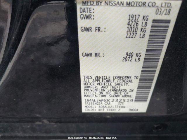 Photo 8 VIN: 1N4AL3AP6JC232519 - NISSAN ALTIMA 