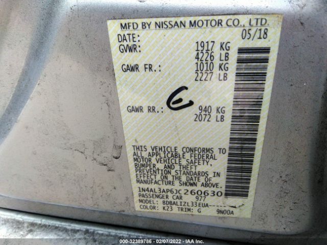 Photo 8 VIN: 1N4AL3AP6JC260630 - NISSAN ALTIMA 