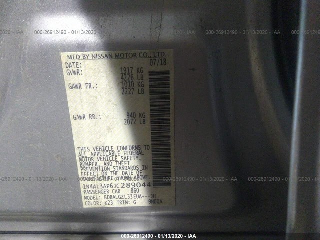 Photo 8 VIN: 1N4AL3AP6JC289044 - NISSAN ALTIMA 