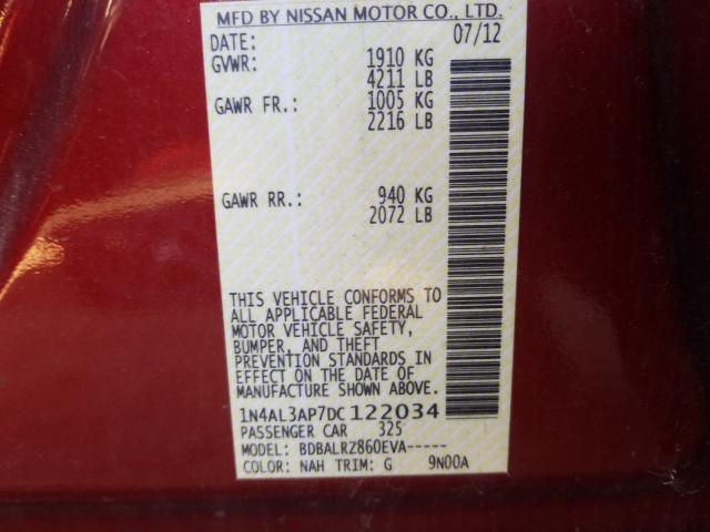 Photo 9 VIN: 1N4AL3AP7DC122034 - NISSAN ALTIMA 2.5 