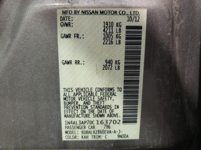 Photo 9 VIN: 1N4AL3AP7DC163702 - NISSAN ALTIMA 2.5 