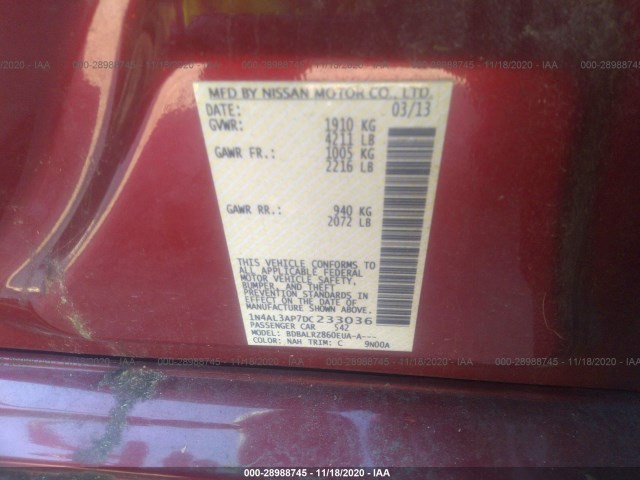 Photo 8 VIN: 1N4AL3AP7DC233036 - NISSAN ALTIMA 