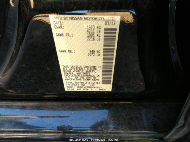 Photo 8 VIN: 1N4AL3AP7DC233294 - NISSAN ALTIMA 