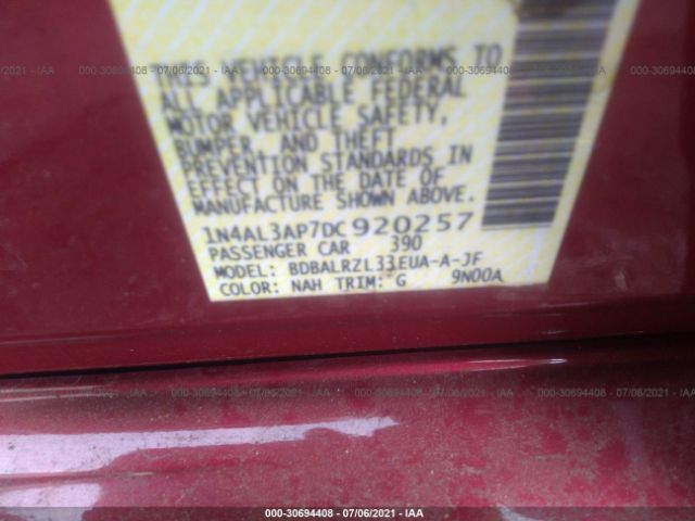 Photo 8 VIN: 1N4AL3AP7DC920257 - NISSAN ALTIMA 