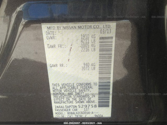 Photo 8 VIN: 1N4AL3AP7DN529758 - NISSAN ALTIMA 