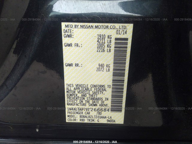 Photo 8 VIN: 1N4AL3AP7EC266684 - NISSAN ALTIMA 