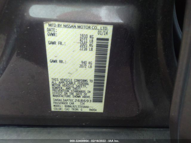 Photo 8 VIN: 1N4AL3AP7EC268693 - NISSAN ALTIMA 