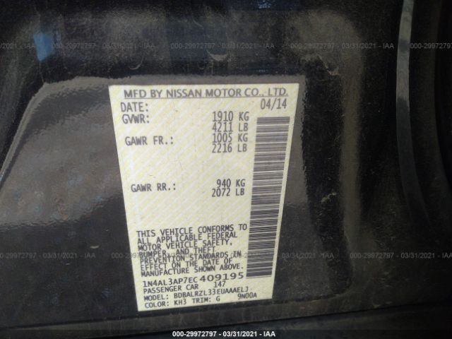 Photo 8 VIN: 1N4AL3AP7EC409195 - NISSAN ALTIMA 