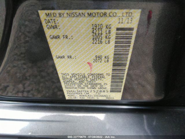 Photo 8 VIN: 1N4AL3AP7EN252885 - NISSAN ALTIMA 