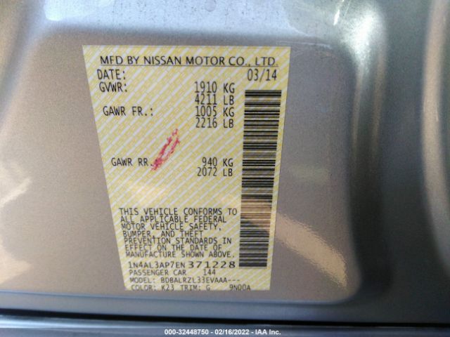 Photo 8 VIN: 1N4AL3AP7EN371228 - NISSAN ALTIMA 