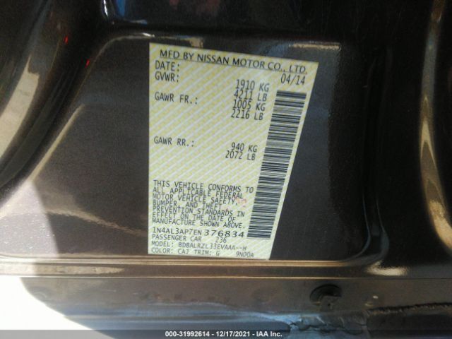 Photo 8 VIN: 1N4AL3AP7EN376834 - NISSAN ALTIMA 