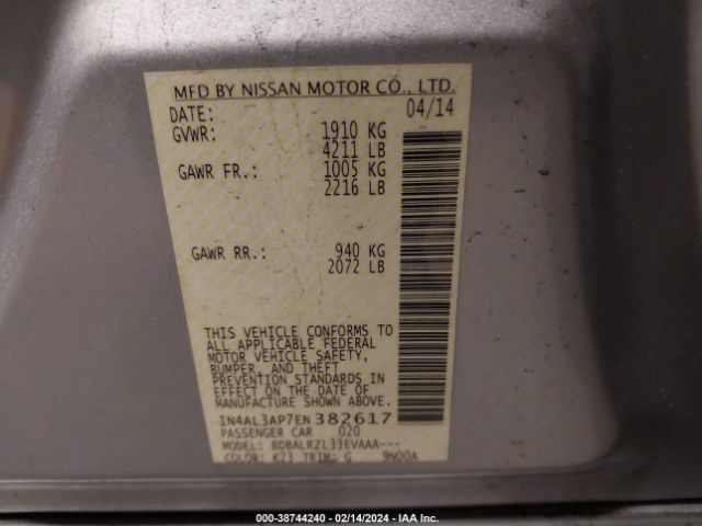 Photo 8 VIN: 1N4AL3AP7EN382617 - NISSAN ALTIMA 