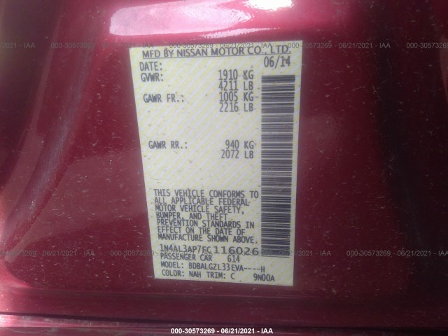 Photo 8 VIN: 1N4AL3AP7FC116026 - NISSAN ALTIMA 