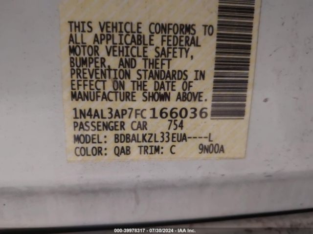 Photo 8 VIN: 1N4AL3AP7FC166036 - NISSAN ALTIMA 