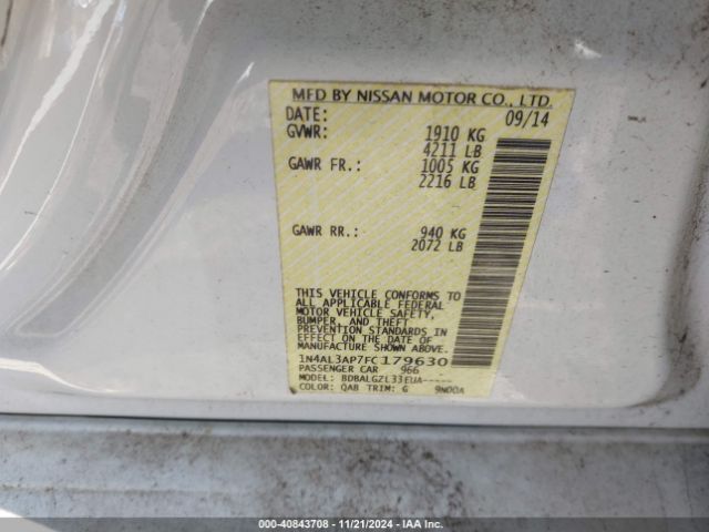 Photo 8 VIN: 1N4AL3AP7FC179630 - NISSAN ALTIMA 