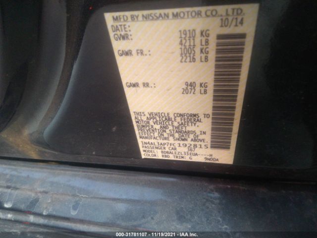 Photo 8 VIN: 1N4AL3AP7FC192815 - NISSAN ALTIMA 