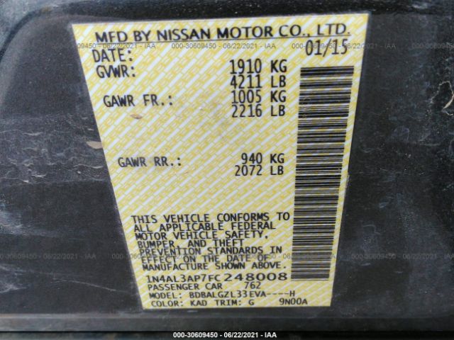 Photo 8 VIN: 1N4AL3AP7FC248008 - NISSAN ALTIMA 