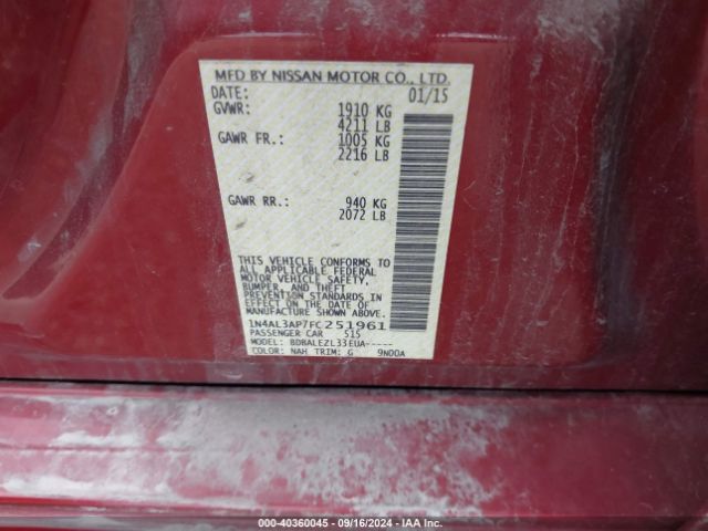 Photo 8 VIN: 1N4AL3AP7FC251961 - NISSAN ALTIMA 