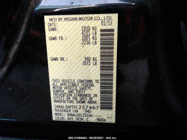 Photo 8 VIN: 1N4AL3AP7FC257467 - NISSAN ALTIMA 