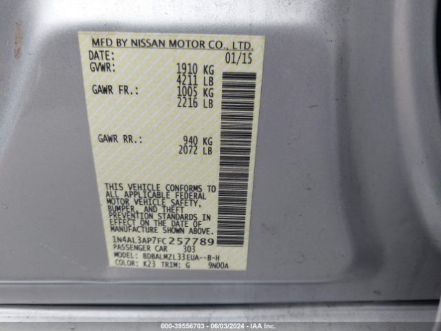 Photo 8 VIN: 1N4AL3AP7FC257789 - NISSAN ALTIMA 