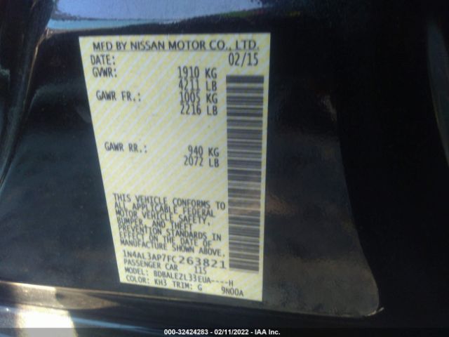 Photo 8 VIN: 1N4AL3AP7FC263821 - NISSAN ALTIMA 