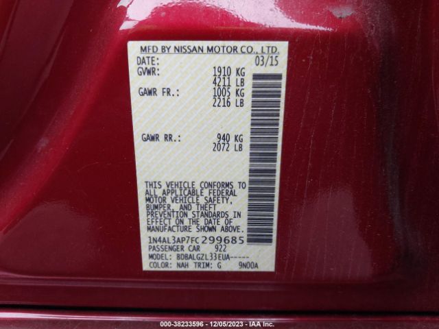 Photo 8 VIN: 1N4AL3AP7FC299685 - NISSAN ALTIMA 