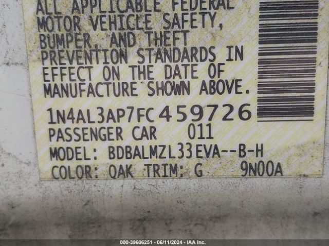 Photo 8 VIN: 1N4AL3AP7FC459726 - NISSAN ALTIMA 