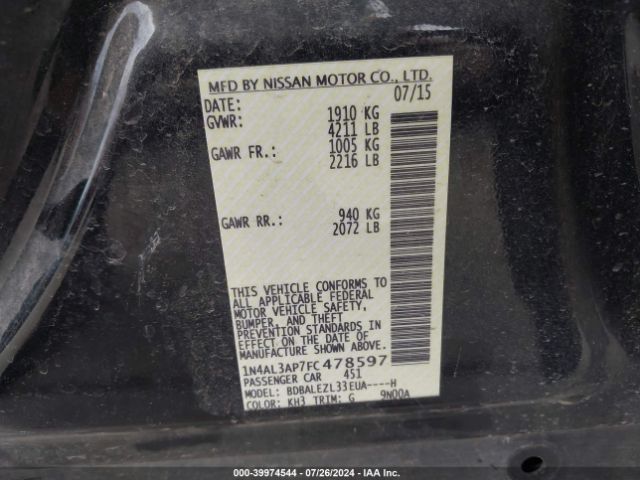 Photo 8 VIN: 1N4AL3AP7FC478597 - NISSAN ALTIMA 