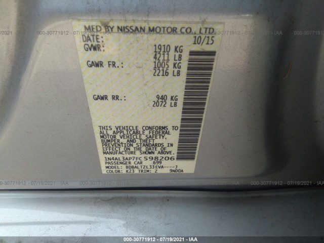 Photo 8 VIN: 1N4AL3AP7FC598206 - NISSAN ALTIMA 