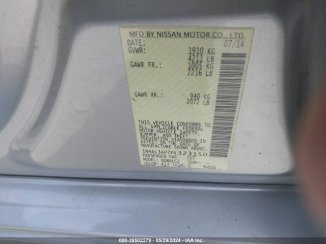 Photo 8 VIN: 1N4AL3AP7FN323150 - NISSAN ALTIMA 