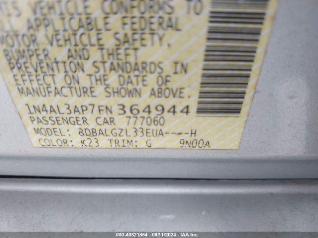 Photo 8 VIN: 1N4AL3AP7FN364944 - NISSAN ALTIMA 