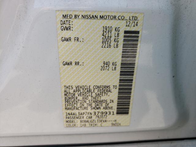 Photo 9 VIN: 1N4AL3AP7FN379931 - NISSAN ALTIMA 2.5 