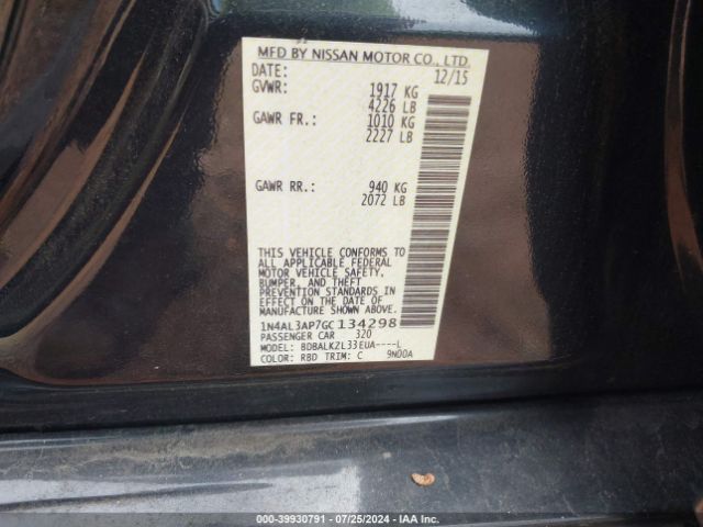 Photo 8 VIN: 1N4AL3AP7GC134298 - NISSAN ALTIMA 