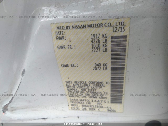 Photo 8 VIN: 1N4AL3AP7GC144751 - NISSAN ALTIMA 