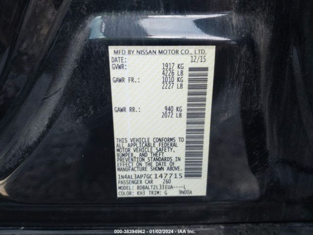 Photo 8 VIN: 1N4AL3AP7GC147715 - NISSAN ALTIMA 