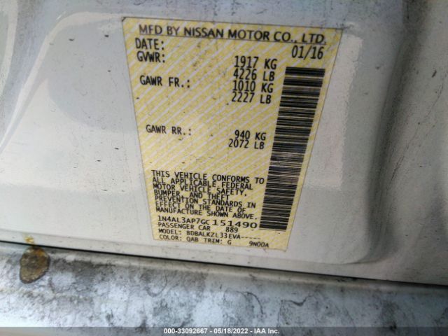 Photo 8 VIN: 1N4AL3AP7GC151490 - NISSAN ALTIMA 