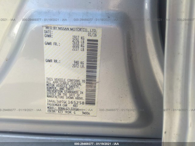 Photo 8 VIN: 1N4AL3AP7GC165258 - NISSAN ALTIMA 