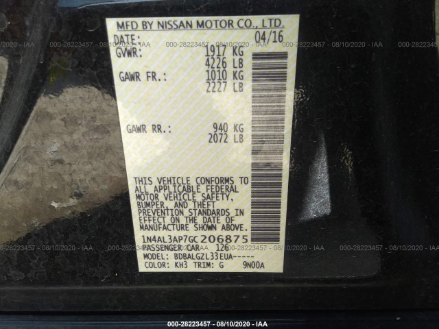 Photo 8 VIN: 1N4AL3AP7GC206875 - NISSAN ALTIMA 