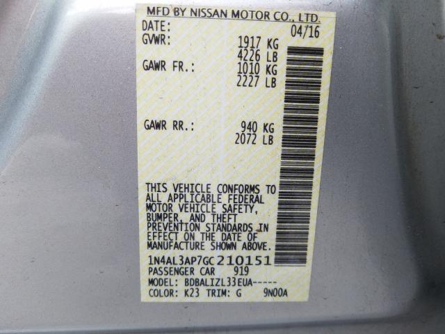 Photo 9 VIN: 1N4AL3AP7GC210151 - NISSAN ALTIMA 2.5 