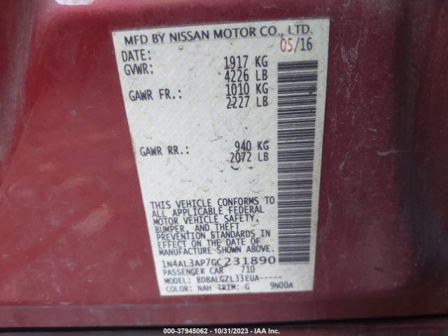 Photo 8 VIN: 1N4AL3AP7GC231890 - NISSAN ALTIMA 