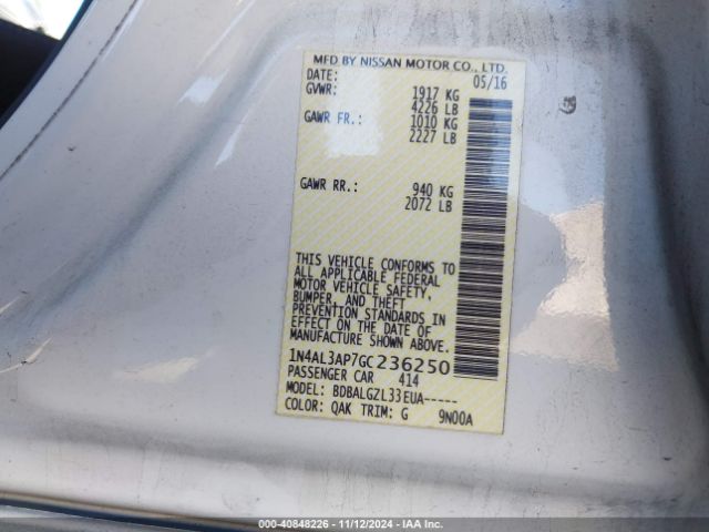 Photo 8 VIN: 1N4AL3AP7GC236250 - NISSAN ALTIMA 