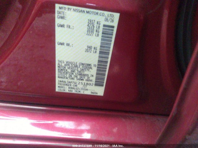 Photo 8 VIN: 1N4AL3AP7GC251802 - NISSAN ALTIMA 