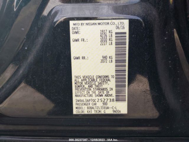 Photo 8 VIN: 1N4AL3AP7GC252738 - NISSAN ALTIMA 