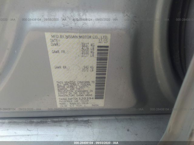 Photo 8 VIN: 1N4AL3AP7GN320394 - NISSAN ALTIMA 