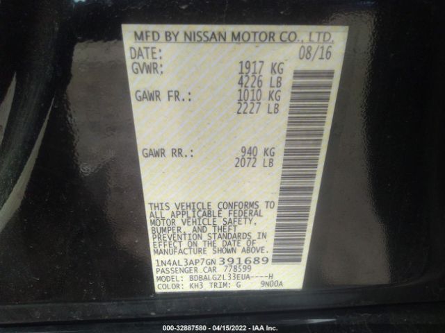 Photo 8 VIN: 1N4AL3AP7GN391689 - NISSAN ALTIMA 